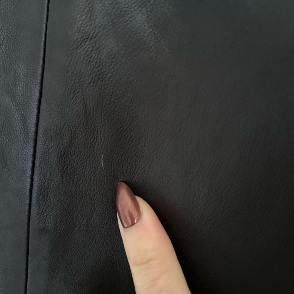 Nordstrom Trouvé leather black pencil skirt front-side zipper size 6 - Picture 5 of 7